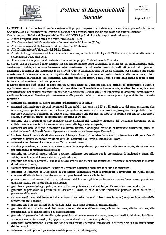 Politica di Responsabilità Sociale